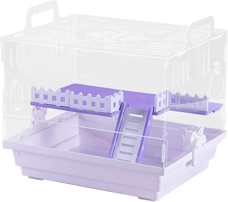 Purple Platform Transparent Hamster Cage Double Deck Habitat For Small Animals - Image 2