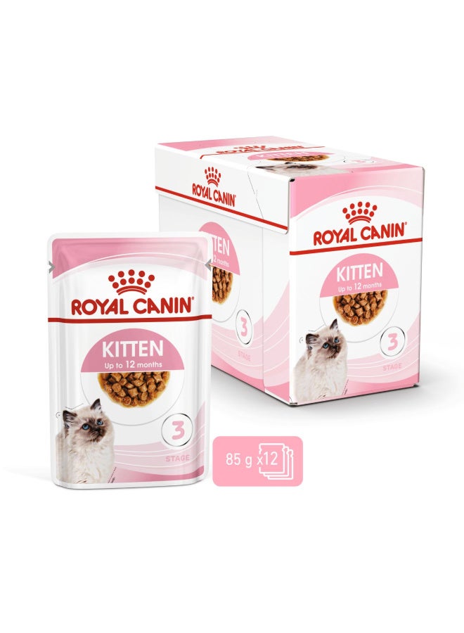 Royal Canin Wet Food Chunks in Gravy for Kittens (Up to 12 Months) - 12x85g - Image 1