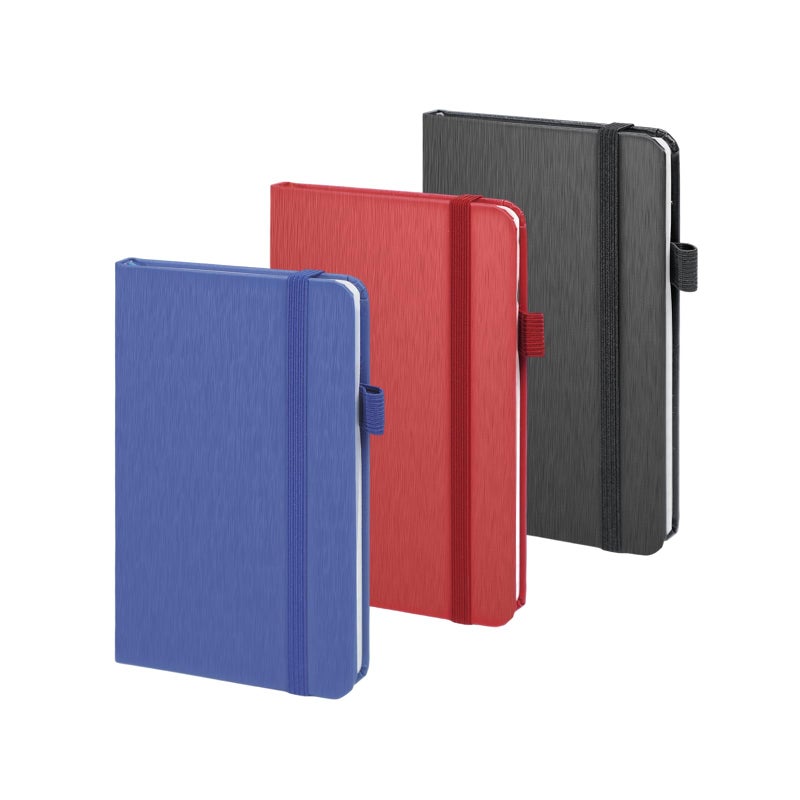 ONAVIA A6 Pocket Notebook Lined Journals, Small Journaling Notebooks, 160 Pages Hardcover Mini Notepad for Writing, Work, School and Note Taking with Pen Holder, 3.5" x 5.7", 3 Pack (Black+Red+Blue) - Image 1