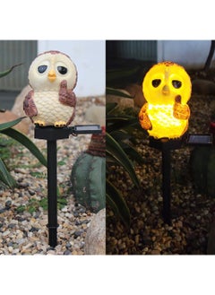 Y&D 2 Pieces Owl Shaped Solar LED Lights Effect Garden Light Auto On OR Off Dust To Dawn Outdoor Waterproof Landscape Decoration Solar Powered Security Torch Light  - Image 1