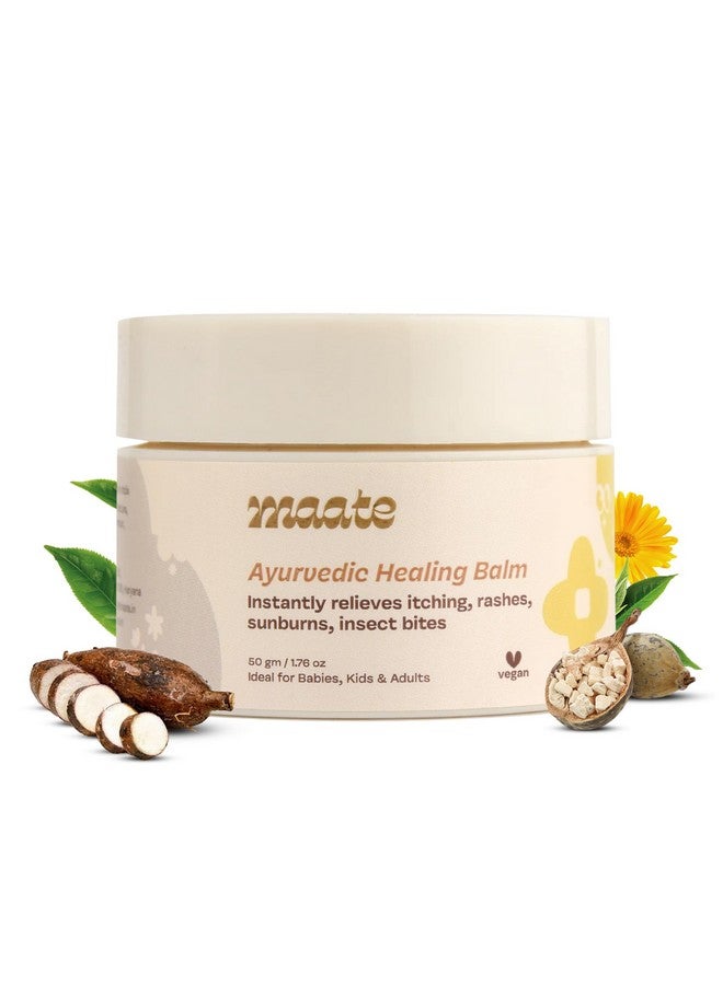 Maate Ayurvedic Healing Balm (50 gm) | Cream For Relieves Itching, Diaper Rashes, Sunburns, Insect Bites | Enriched with Tasmanian Pepperberry, Baobab Oil & Calendula | Dermatologically Tested - Image 1