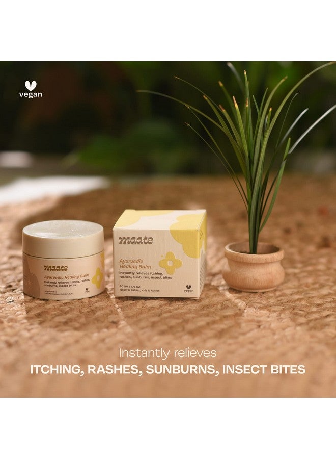Maate Ayurvedic Healing Balm (50 gm) | Cream For Relieves Itching, Diaper Rashes, Sunburns, Insect Bites | Enriched with Tasmanian Pepperberry, Baobab Oil & Calendula | Dermatologically Tested - Image 4