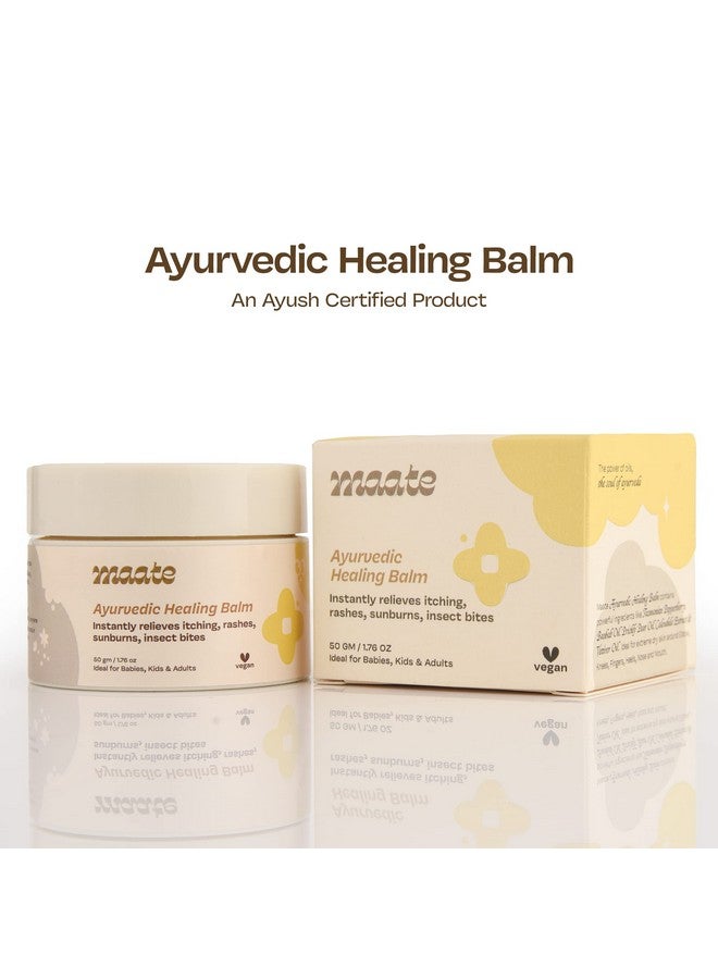 Maate Ayurvedic Healing Balm (50 gm) | Cream For Relieves Itching, Diaper Rashes, Sunburns, Insect Bites | Enriched with Tasmanian Pepperberry, Baobab Oil & Calendula | Dermatologically Tested - Image 2