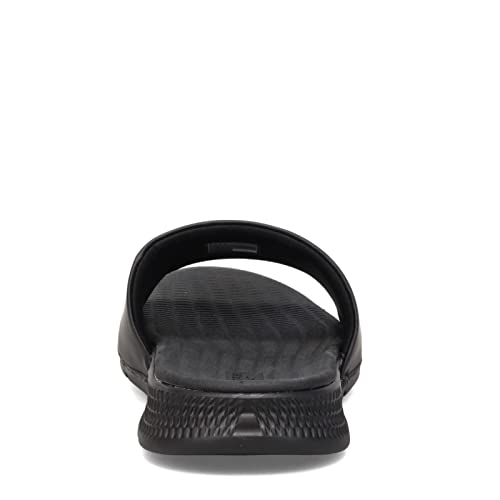 Skechers Men's Go Consistent Slide Sandals – Athletic Beach Shower Shoes with Foam Cushioning, Black/White, 12 - Image 5