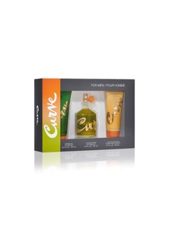 Curve Curve Mens Cologne Fragrance Set Body Wash Aftershave Balm  Cologne Casual Day or Night Scent Fathers Day 3 Piece Gift Set 