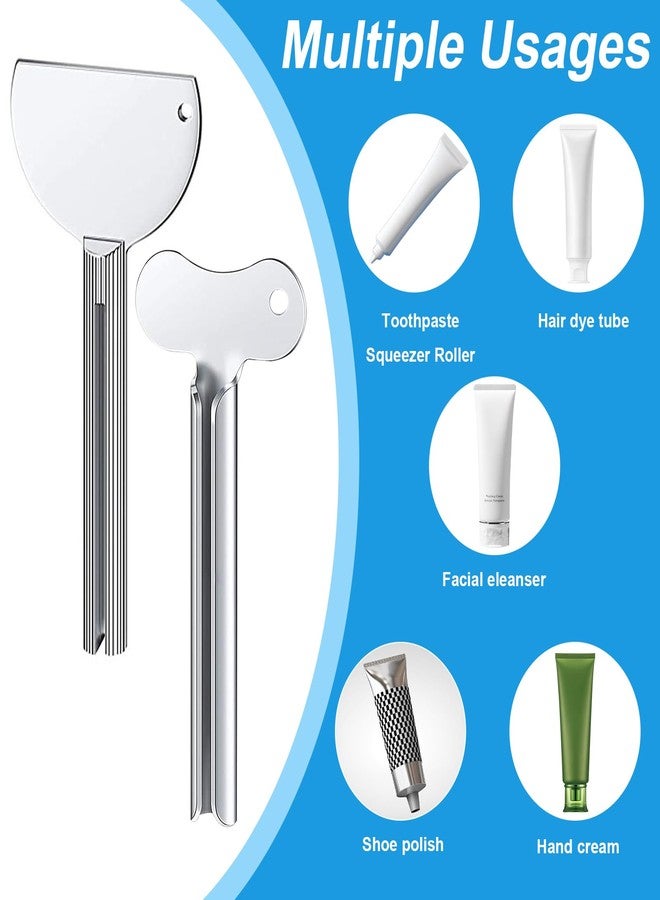 DENGXINWEI 4 Pcs Toothpaste Tube Squeezer,Keys Metal Roller Hair Dye Dispenser Tool, Stainless Steel Toothpaste Squeezers,Metal Tube Key Squeezers Tooth Paste Squeezer for Bathroom Cosmetic Paint Hand Cream - Image 3