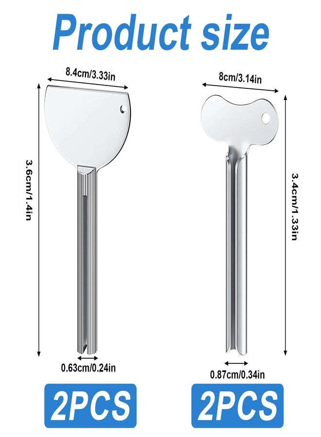 DENGXINWEI 4 Pcs Toothpaste Tube Squeezer,Keys Metal Roller Hair Dye Dispenser Tool, Stainless Steel Toothpaste Squeezers,Metal Tube Key Squeezers Tooth Paste Squeezer for Bathroom Cosmetic Paint Hand Cream - Image 2