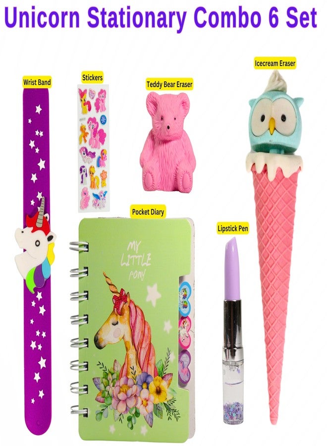 Pyengora Unicorn Stationery Gift Set for Girls | 6 Sets of School Supplies Combo Return Kanjak Gifts for Boys Girls - Image 2