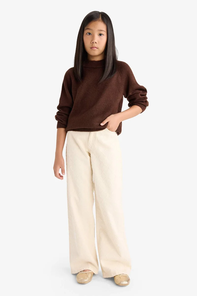 ديفاكتو Girl Regular Fit Crew Neck Pullover