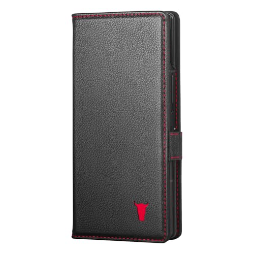 TORRO Case Compatible with Samsung Galaxy Z Fold7 2025 – Premium Leather Wallet Case with Stand Function and Card Slots (Black) - Image 1