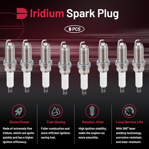 BDFHYK 6858 Iridium Spark Plugs Compatible with Lexus 06 GS300,07-11 GS350,13-15 GS350,07-11 GS450h,08-14 IS F,06-15 IS250,16-17 IS300,06-17 IS350,16-17 RC300,15-17 RC350 2.5L 3.0L 3.5L V6 Set of 8 - Image 5