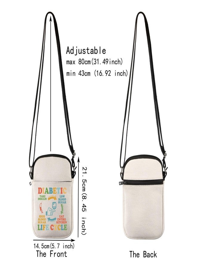 JXGZSO Diabetes Insulin Crossbody Bag Diabetic Life Shoulder Bag Diabetes Awareness Gift Fight Diabetes Gift (DIABETIC LIFE CB) - Image 2