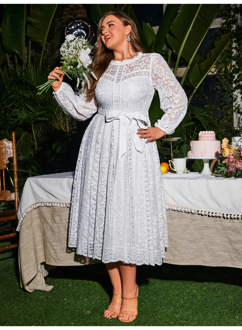 SIMPLEE Oversized women's dress suitable for curvy women's flowing skirt