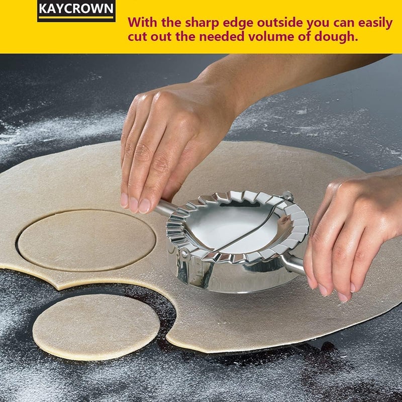 KAYCROWN أفضل أدوات من الفولاذ المقاوم للصدأ لصنع الرافيولي والبيروجي والدمبلينغ: قالب، أداة لقطع عجينة الباستا، إكسسوارات مطبخية (الطول: 4.5 بوصة) - Image 3