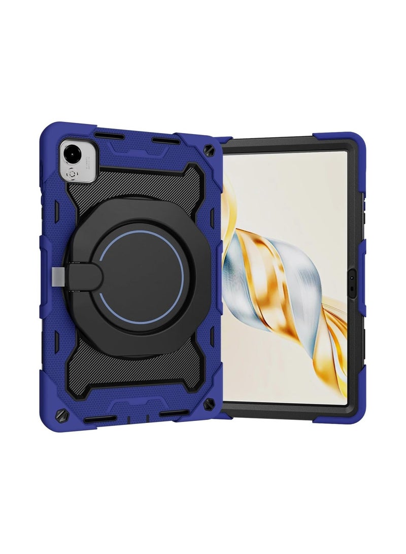 VKL Kids Tablet Case Compatible with Honor Pad X9a 11.5 inch 2025, Multi-Angle Bracket+360° Adjustable Swivel Hand Strap 3-in-1 Drop-Proof Tablet Case with Shoulder Strap (Navy Blue)