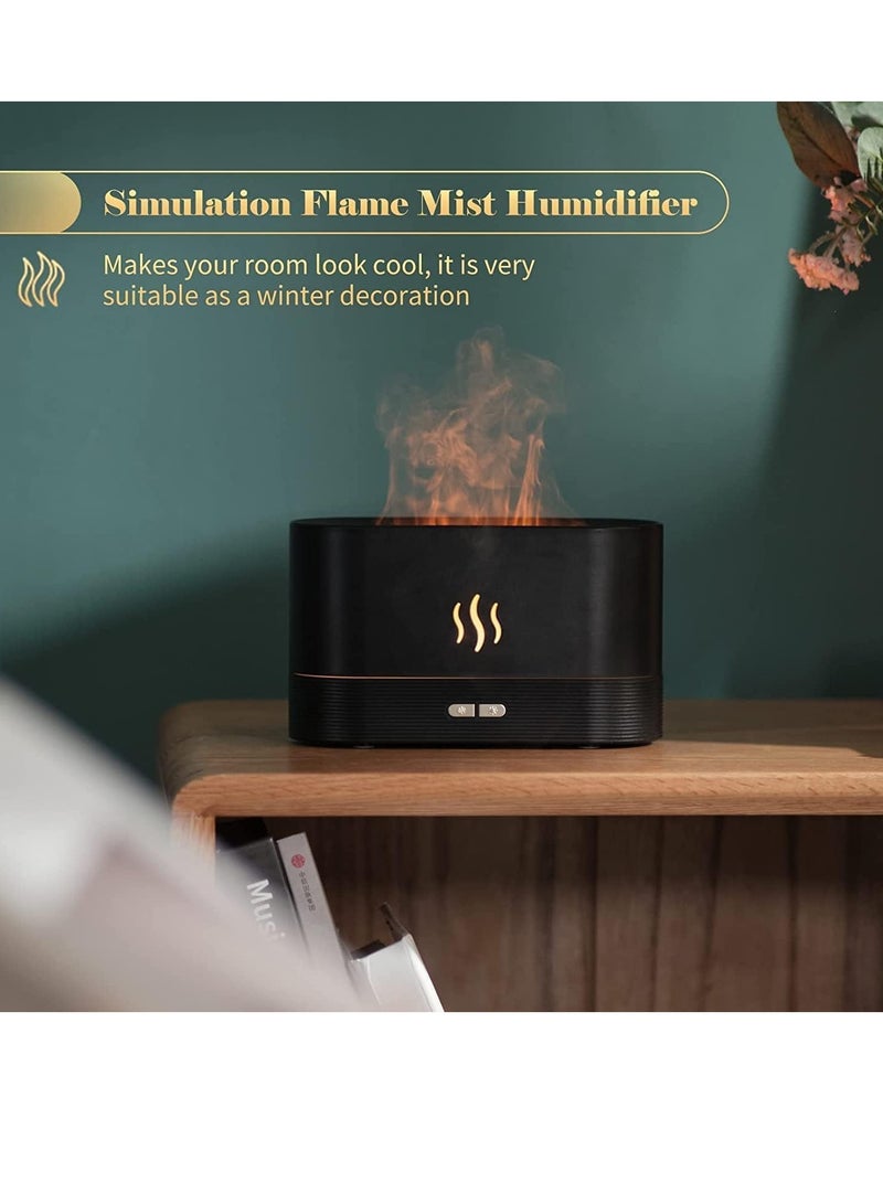 Essential Oil Diffuser, Simulation Flame Upgrade Mist Air Humidifier, 180ml Aromatherapy Diffuser, 2 Brightness Night Light & Auto-Off, for Home Office Air-Conditioned Bedroom - Image 3