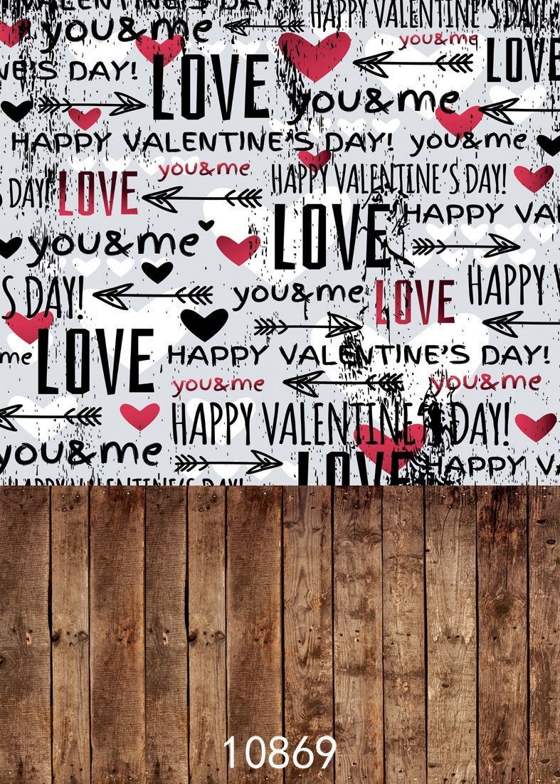 SJOLOON 6x9ft Valentines Backdrops for Photography Wood Floor Photography Backdrops Love for Photo Background for Party Studio Backdrop 10869 - Image 2