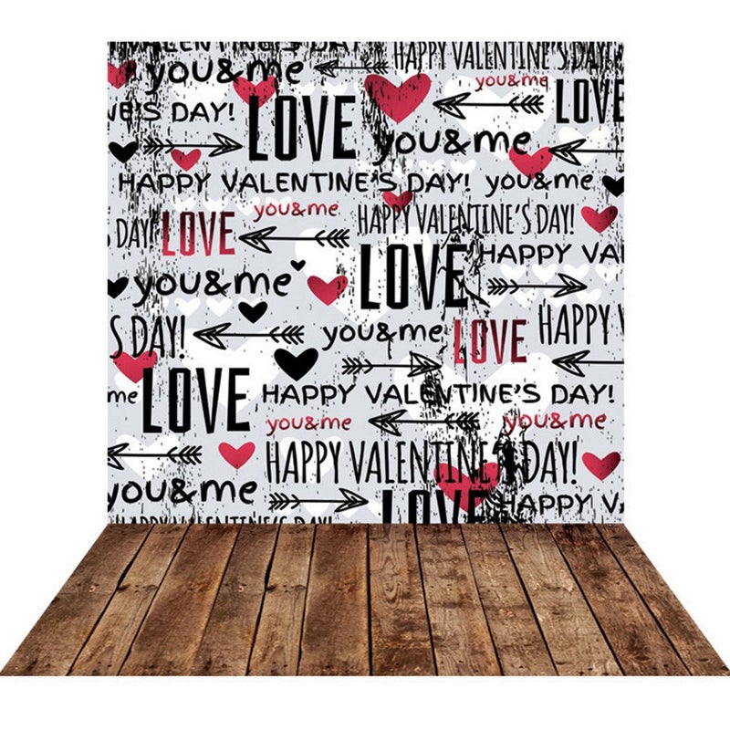 SJOLOON 6x9ft Valentines Backdrops for Photography Wood Floor Photography Backdrops Love for Photo Background for Party Studio Backdrop 10869 - Image 1
