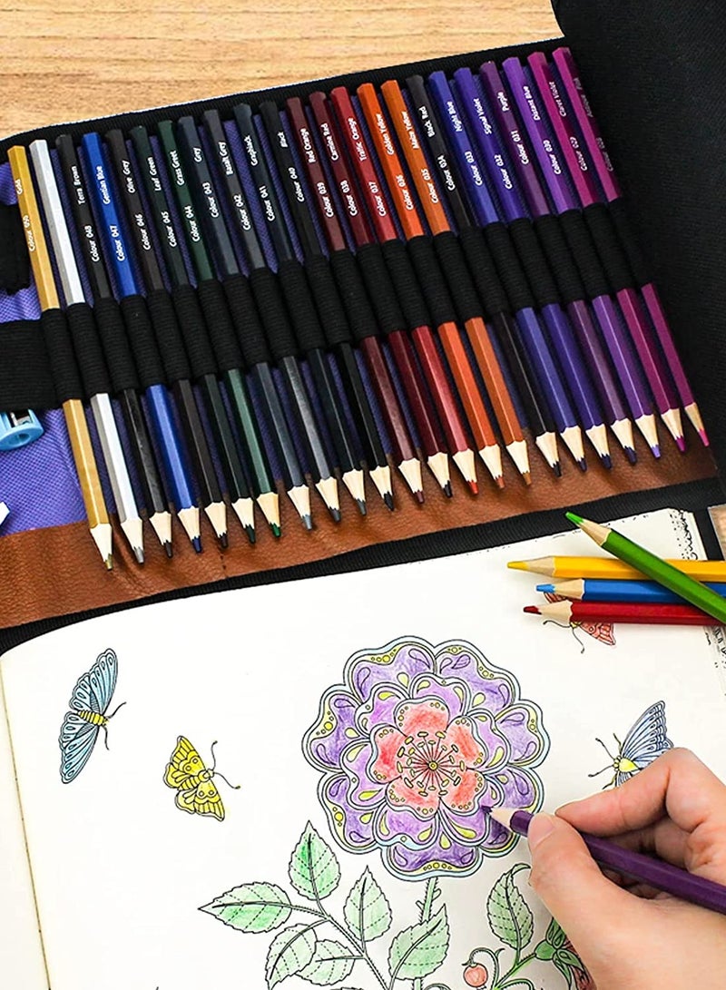 Generic Colored Pencils Set with Canvas Wrap, XingFu Tree, Extra Accessories Included, For Professional Color Mixing Painting and Sketching Daughter Oil-based Color Pencils (50 colors)  - Image 2
