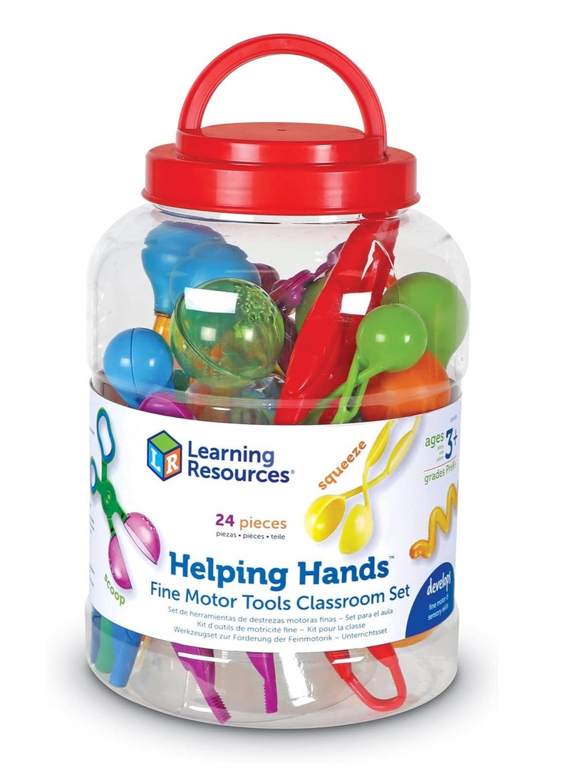Learning Resources Helping Hands Fine Motor Tools Classroom Set - 24 Pieces, Ages 3+, Sensory Tools for Classroom, Fine Motor Tool Set for Class, Teacher Resources for Classroom,Back to School  - Image 1