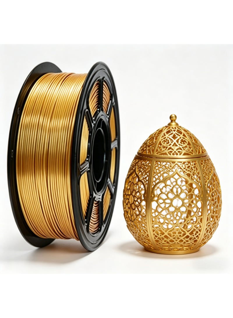 خيط طابعة ثلاثية الأبعاد، خيط PLA ذهبي 1.75 مم، خيط PLA للطباعة ثلاثية الأبعاد، خيط عالي السرعة، دقة أبعاد +/- 0.02 مم، متوافق مع معظم طابعات FDM ثلاثية الأبعاد، خيط PLA ذهبي - 1 كجم - Image 5