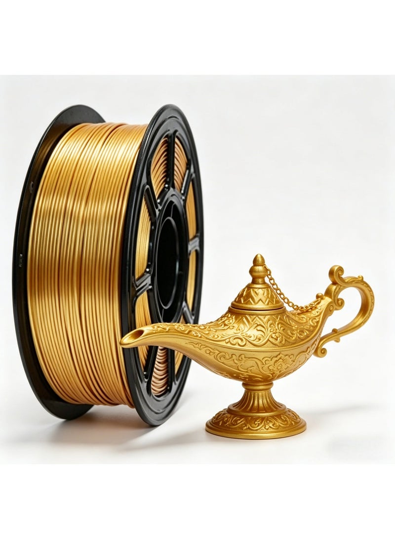 خيط طابعة ثلاثية الأبعاد، خيط PLA ذهبي 1.75 مم، خيط PLA للطباعة ثلاثية الأبعاد، خيط عالي السرعة، دقة أبعاد +/- 0.02 مم، متوافق مع معظم طابعات FDM ثلاثية الأبعاد، خيط PLA ذهبي - 1 كجم - Image 3