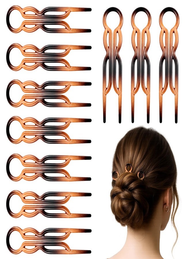Tortoise Shell Pack of 10 U-Shaped Plastic Grip Hair Pins 2.5" – Strong Styling Clips for Thick, Fine & Long Hair