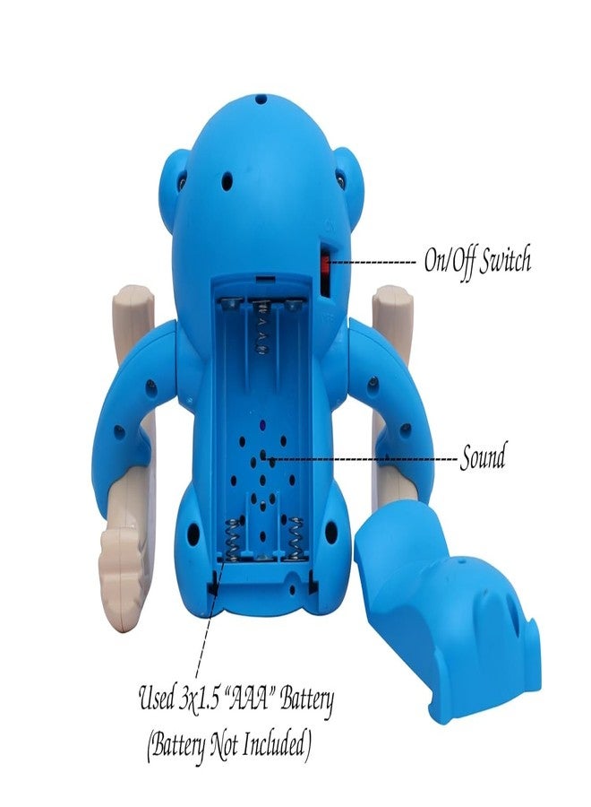 VENTUREBELL Dancing Monkey Toy, Blue, 12 cm, with Light and Sound Effects, Touch Sensor - Image 4