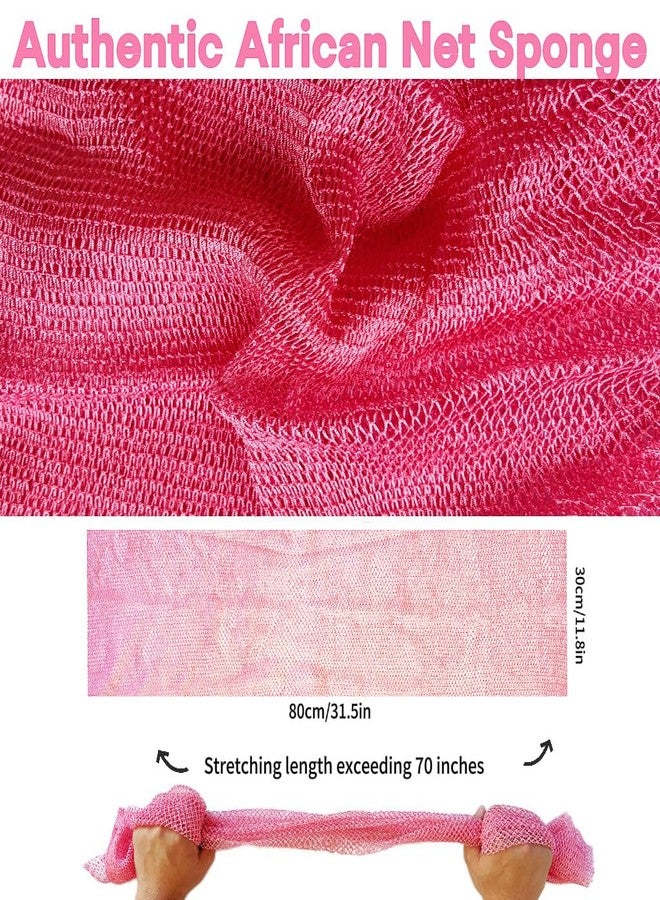 SPMKTBOZAI African Net Sponge Authentic, African Exfoliating Sponge Real African Net Black Owned, African Bath Sponge Back Scrubber, Body Exfoliator Shower Bath Accessories (Pink) - Image 3