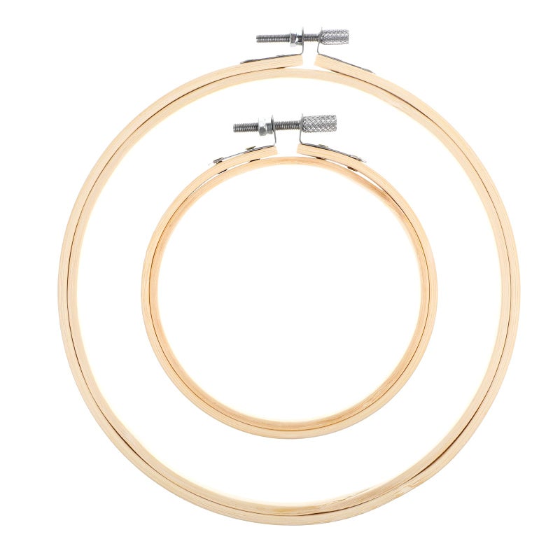 simarro 2 Pieces Embroidery Hoops 4 and 6 Round Embroidery Hoops Bamboo Round Cross Stitch Hoops Adjustable Frame Hoop for Embroidery Cross Stitch Art Craft Sewing and DIY Decoration - Image 3