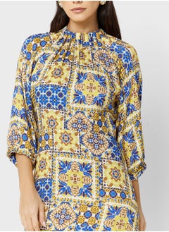 Closet London High Neck Printed Dress  - Image 3