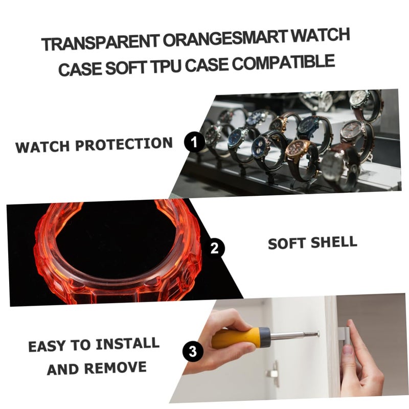 Tehaux Orange TPU Protective Case For Apple Watch Soft Transparent Shell - Image 3