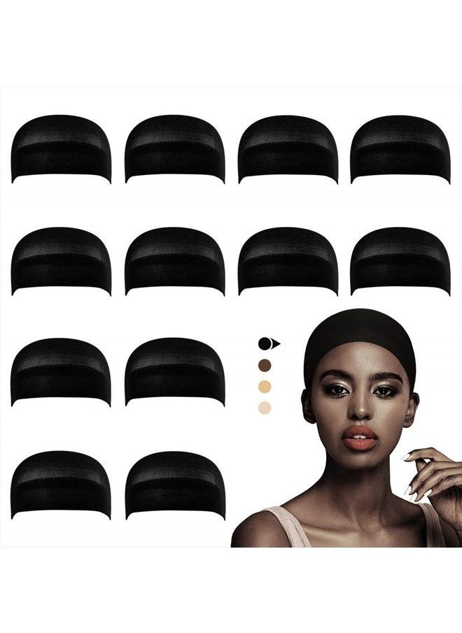 Dreamlover Black Wig Cap for Frontal, 12 Pieces  - Image 1