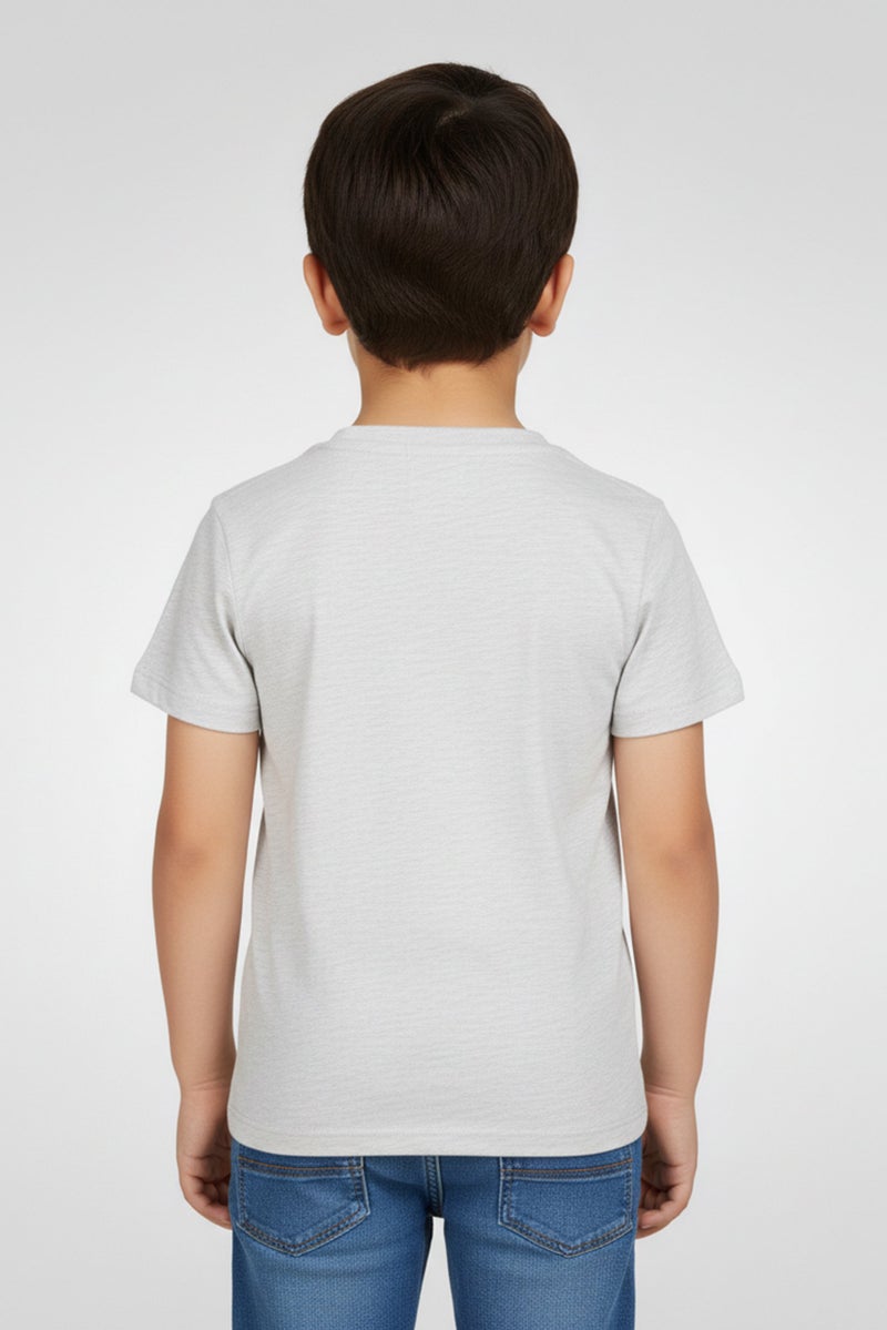 Hamleys Toddlers Boy Crew Neck Short Sleeve Embroidered T-Shirt, Grey - Image 2