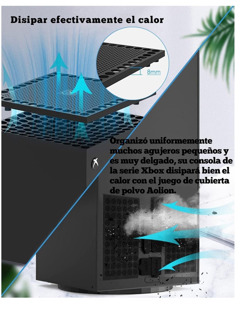 SYOSI Dust Filter Cover for Xbox Series X, Xbox Series X Accessories, 21PCS Xbox Accessories with 1 Top Dust Filter Cover, 2 Holders, 2 Back Dust Filter Covers, 8 Silicone Plugs and 8 Thumb Grip Caps - Image 3