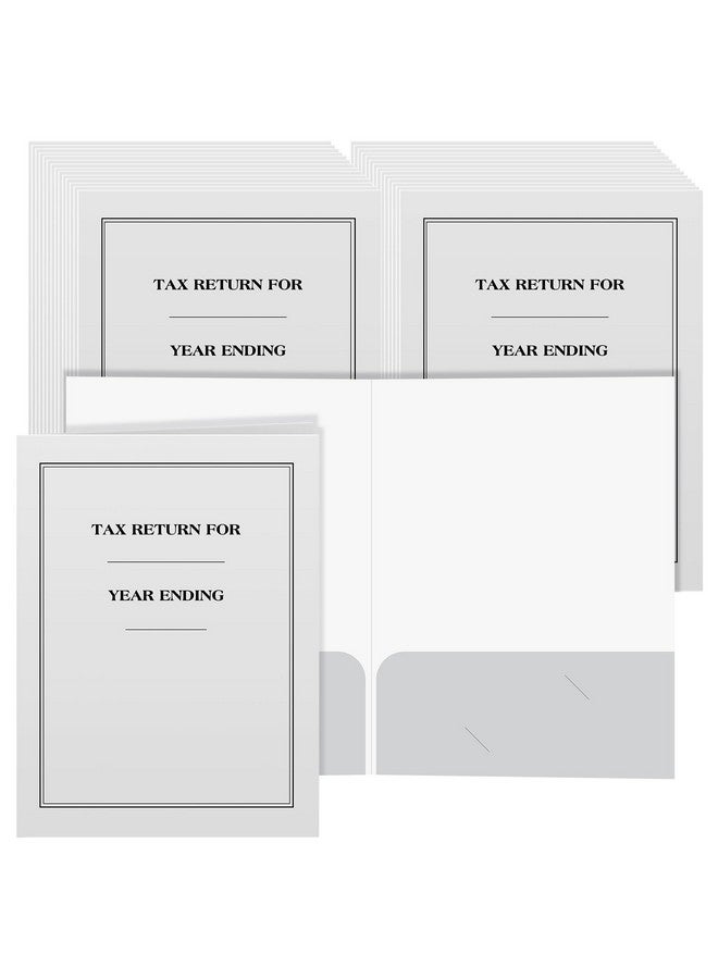 Marspark 50 Pack Year End Tax Folder 9 X 12 Inch Tax Return Folders With Pockets Income Tax Return 2 Pocket Folders Grey For Storing Or Handling Personal And Customer Tax Return - Image 1