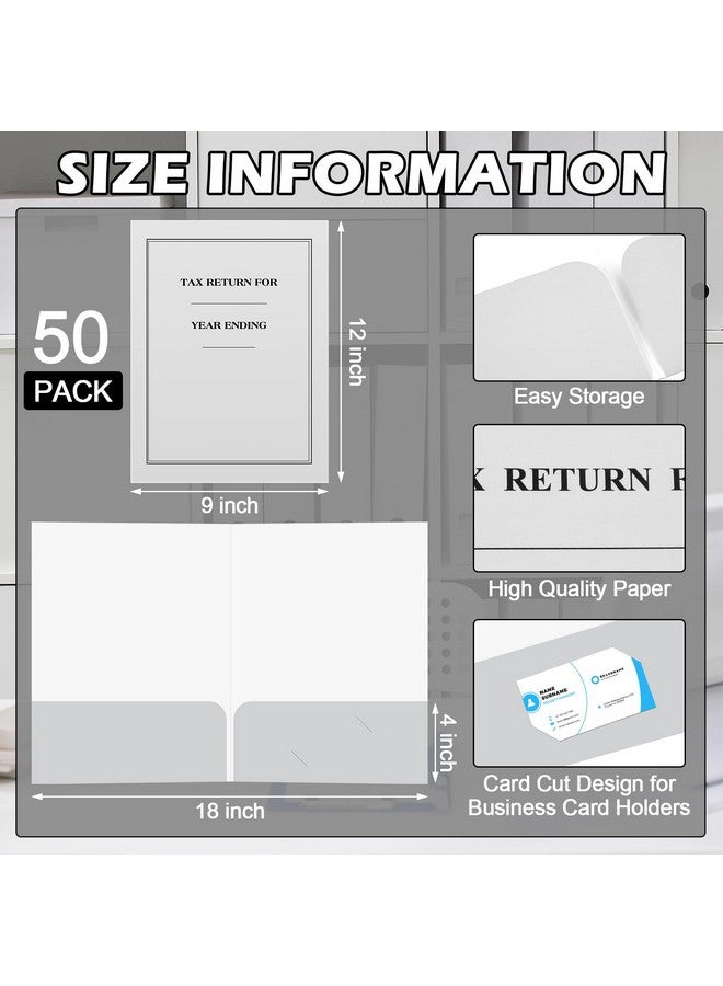 Marspark 50 Pack Year End Tax Folder 9 X 12 Inch Tax Return Folders With Pockets Income Tax Return 2 Pocket Folders Grey For Storing Or Handling Personal And Customer Tax Return - Image 2