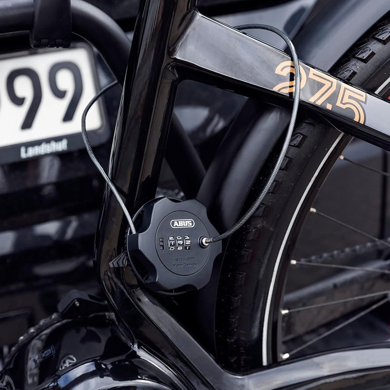Abus قفل كابل ABUS Combiflex Adventure - كابل فولاذي بطول 75 سم مع رمز رقمي - أسود - Image 3