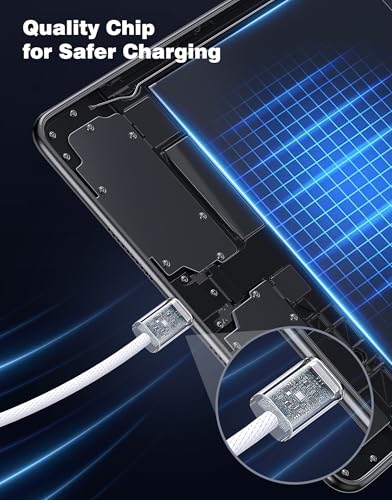 iMangoo USB C Cable for Carplay, Car Play Cord for Apple iPhone 17 Air 16 16e 15 Pro Max, USB A to Type C Data Transfer Short Braided Charger Charging Cable for Android Auto Galaxy S25 Wire 1 ft White - Image 4