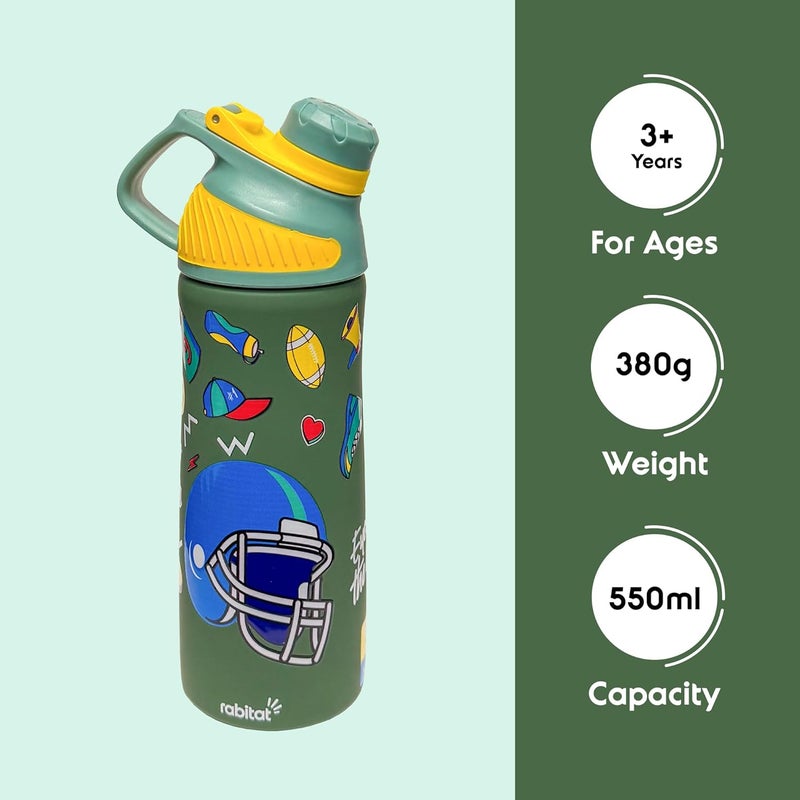 Rabitat ZYLO Vacuum Insulated Water Bottle Mad Eye 550ml | 2 Years Brand Warranty | Water Bottle for School Kids | Thermos Flask | Upto 24 hrs Hot and Cold Steel Water Bottle | ISI Certified - Image 3