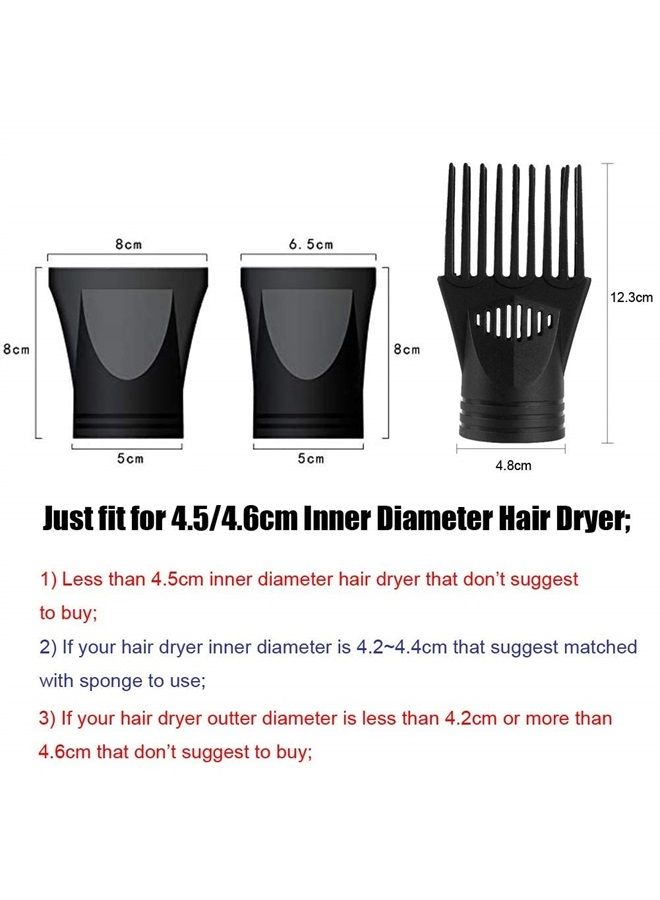 XINGZI 1Set 3PCS (Non-Universal) Professional Plastic Salon Hair Dryer Nozzle Comb Brush Attachment Concentrator Hairdressing Salon Styling Tool Special for Outer Diameter 4.5cm - Image 2