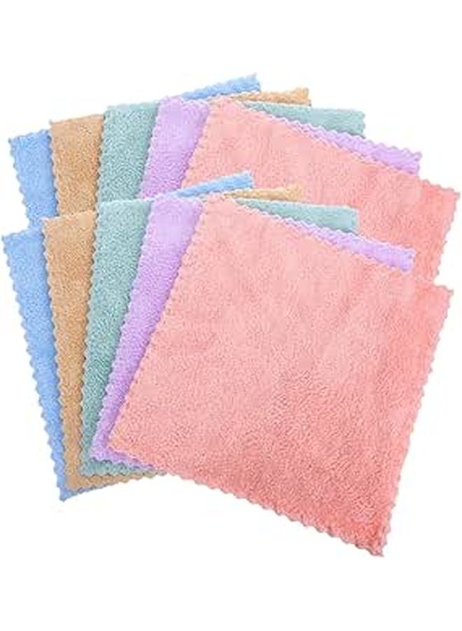 10Pcs Soft Fleece Washcloths Towels Compact Absorbent For Bath Makeup Removal Adults - Image 1