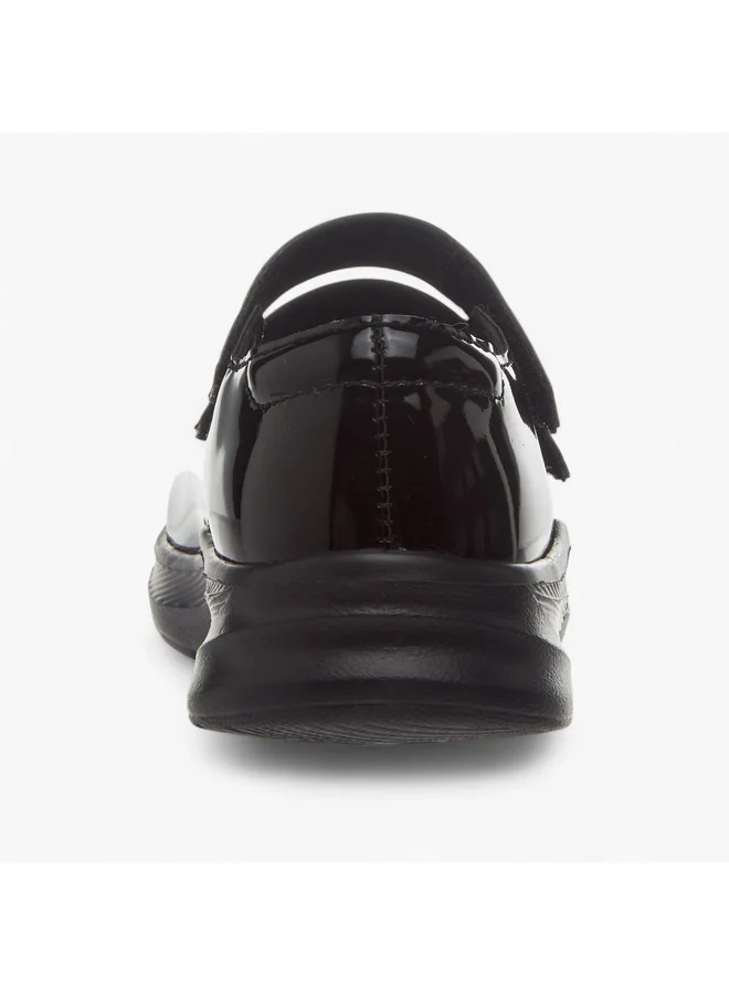 Flora Bella By Shoexpress Girls Solid Mary Jane School Shoes with Hook and Loop Closure