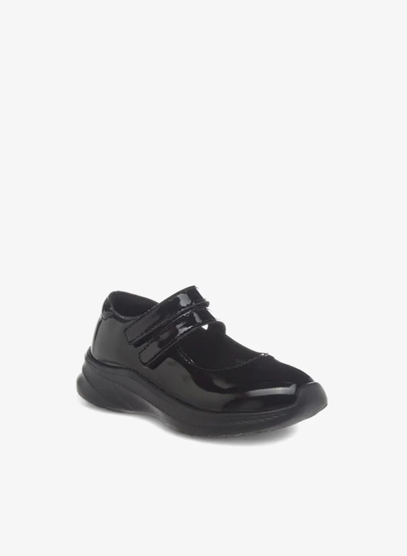 Flora Bella By Shoexpress Girls Solid Mary Jane School Shoes with Hook and Loop Closure