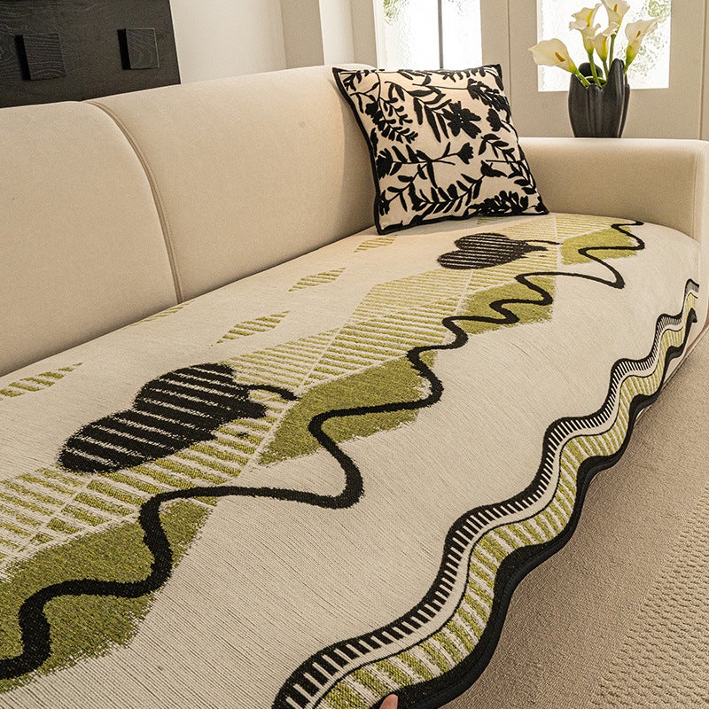 High-End Pattaya Graffiti Leather Sofa Cushion For All Seasons Anti-Slip Straight Row Cushion Cover - Image 2