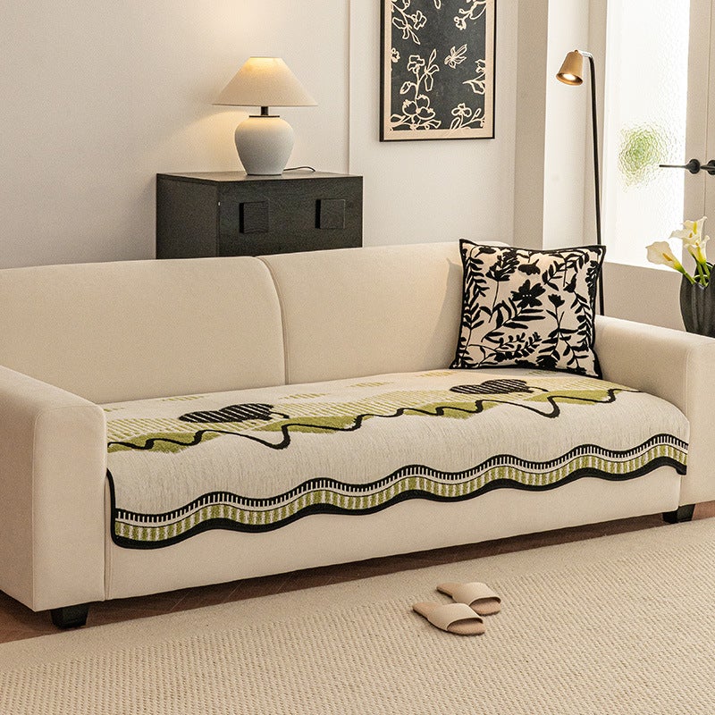High-End Pattaya Graffiti Leather Sofa Cushion For All Seasons Anti-Slip Straight Row Cushion Cover - Image 4