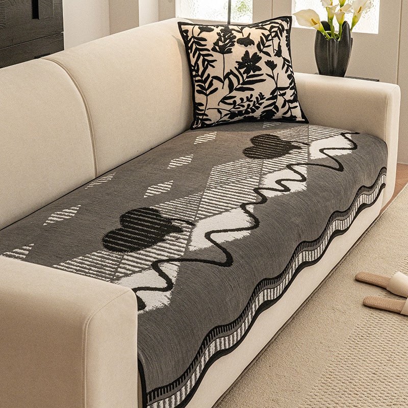 High-End Pattaya Graffiti Leather Sofa Cushion For All Seasons Anti-Slip Straight Row Cushion Cover - Image 1