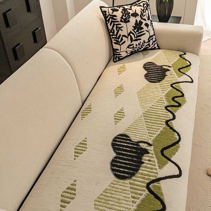 High-End Pattaya Graffiti Leather Sofa Cushion For All Seasons Anti-Slip Straight Row Cushion Cover - Image 3