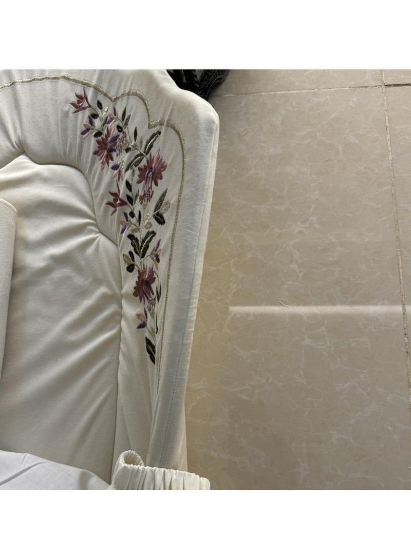 Luxury embroidered prayer rug set, 3 pieces - off-white - Image 3