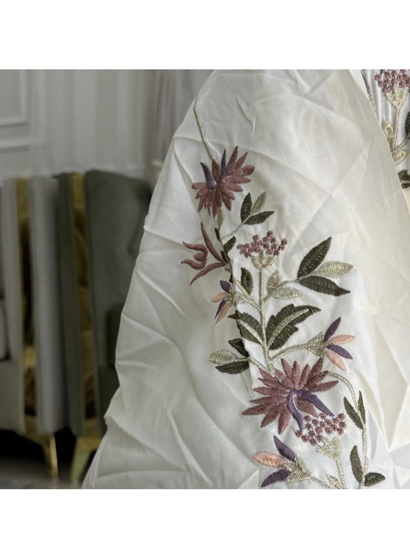 Luxury embroidered prayer rug set, 3 pieces - off-white - Image 4